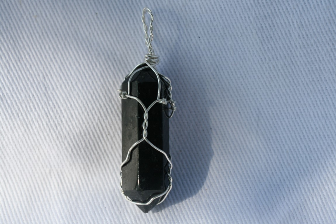 Nuummite Pendant Sterling Silver Wrap personal magic, the deep journey to the core, and achieving self-mastery5256